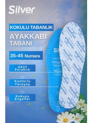 Silver Ter ve Koku Önleyici Aktif Ferahlık Ayakkabı Tabanlığı 35-45