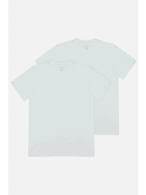 Kom Eduardo Bisiklet Yaka 2'li Erkek T-Shirt, %100 Pamuklu Bisiklet Yaka Kısa Kol T-Shirt