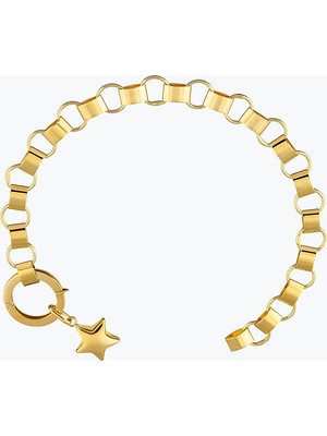 Goldium Jewellery Rolex Zincir Yıldız Charm Bileklik
