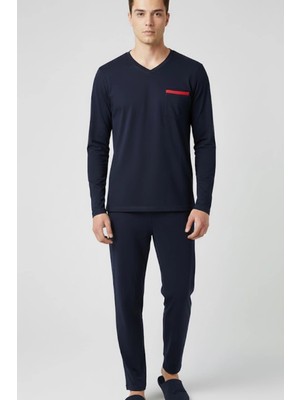 Dorelux Fit Cotton Düğmeli Yaka Pijama Takımı %100 Saf Pamuk Kumaş