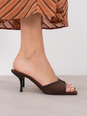 Ece'nin Butiği Zarel Kahve Süet    Terlik