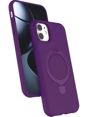 Prativas Newface Iphone 11 Magsafe Standlı Kapak - Derin Mor