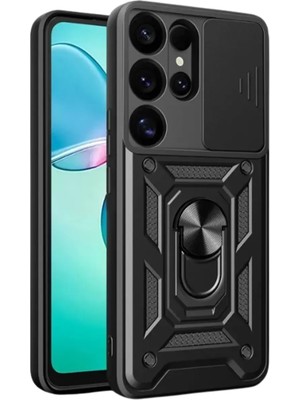 Prativas Newface Galaxy S25 Kılıf Pars Lens Yüzüklü Silikon - Siyah