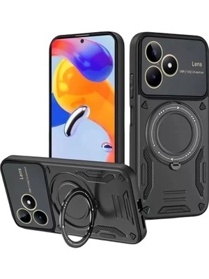 Prativas Newface C53 Kılıf Joy Lens Standlı Kapak - Siyah