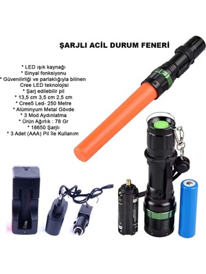 EkoAlışverişDünyam Sinyalli Acil Durum El Feneri Cree5 WT-262