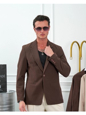 Modefendicom Özel Seri %100 Gofre Kumaş Italyan Kesim Modern Fit Ceket