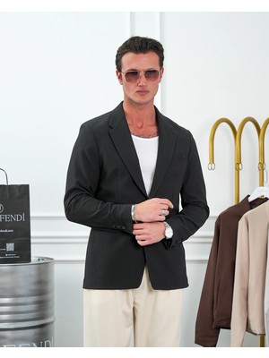 Modefendicom Özel Seri %100 Gofre Kumaş Italyan Kesim Modern Fit Ceket