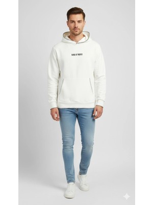 Erkek Beyaz Uzun Kollu Sweatshirt