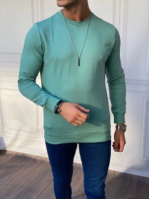 Modefendicom Düz Renk Iki Iplik Sweatshırt