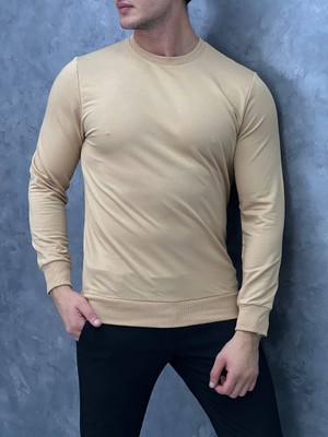 Modefendicom Düz Renk Iki Iplik Sweatshırt