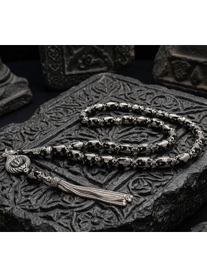 Blackcraft Gümüş Tuğra Desenli Tespih