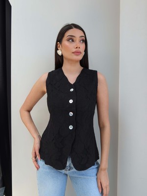 Esra Helvacı Çiçek Desen Yelek