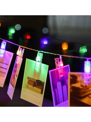 EkoAlışverişDünyam Renkli Işıklı Mandallı Fotoğraf Albümü 10 Lu - Rgb