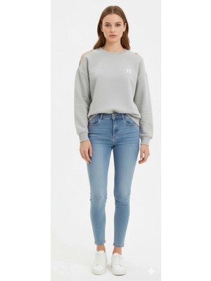 Mag Üç Ipli Omuz Detaylı Kadın Sweat