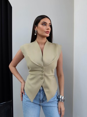 Esra Helvacı Bel Bağlama Detaylı Yelek
