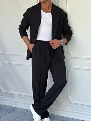 Modefendicom Marino Tam Yazlık Extra Oversize %100 Keten Ceket