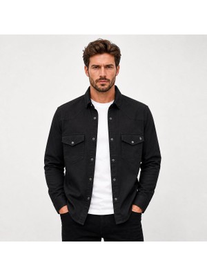 Classics Men Reeport Uzun Kol Slim Fit Erkek Kot Gömlek - 7643