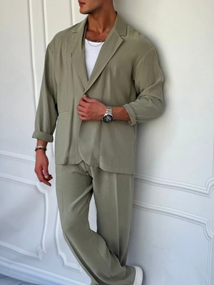 Modefendicom Marino Tam Yazlık Extra Oversize %100 Keten Ceket