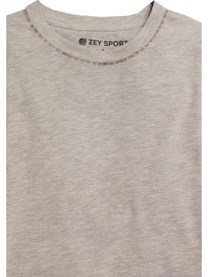 Zey/plus Nakışlı Erkek Basic T-Shirt - A0013