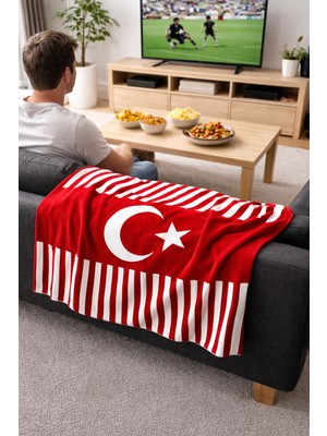 Osmanlı Triko Türk Bayraklı Triko Battaniye-Türkiye-Milli Takım-Ay Yıldız-Maç-Taraftar-