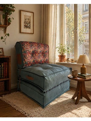 Pufymax Comfy Plus Yeni Nesil Bohem Tekli Koltuk,yataklı Katlanır Berjer,yer Yatağı, Modüler Yapı 75X75|85CM