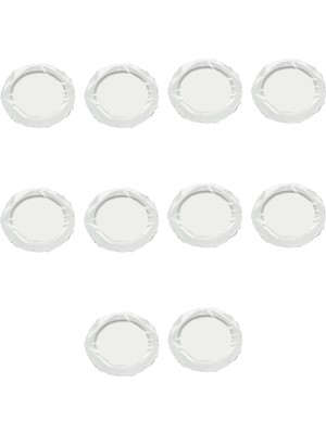 Omeyva Davet Parti Sunum Doğum Günü Beyaz Renkli Sert Plastik Mika Tabak - 22 Cm. - 6 Adetlik 10 Paket