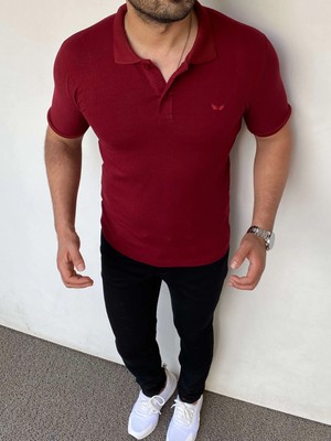 Modefendicom Slim Fit Örme Polo Yaka Tshırt