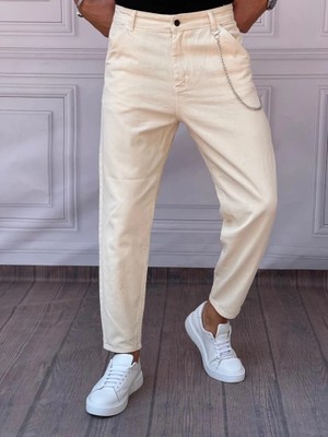 Modefendicom Gabardin Kumaş Boyfriend (Rahat Kalıp) Pantolon