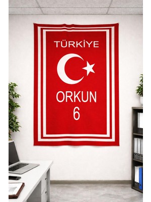 Osmanlı Triko Kişiye Özel Triko Battaniye-Türk Bayraklı Battaniye-Türkiye-Milli Takım-Ay Yıldız-
