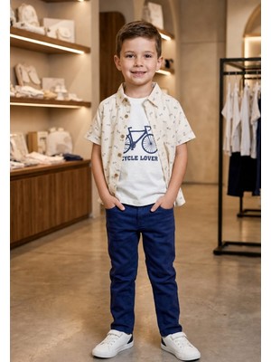 Ecoo Kids Müslin Gömlekli Erkek Çocuk 3 Lü Takım