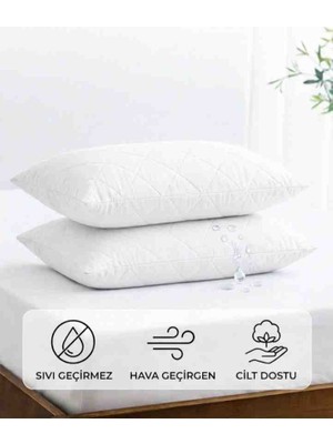 Vellista Home Collection Yastık Alezi Seti Pamuklu 2'li Kapitone Yastık Koruyucu Alez