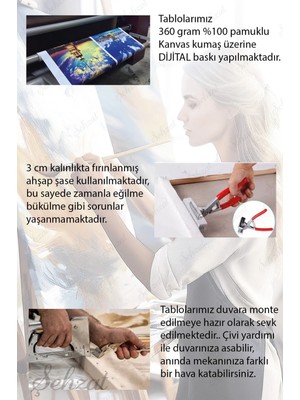 Şehzat Nü Siyah Dantel Tutan Kadın Dikey Tekli Kanvas Duvar Tablosu Modern Salon Yatak Odası Ofis Cafe