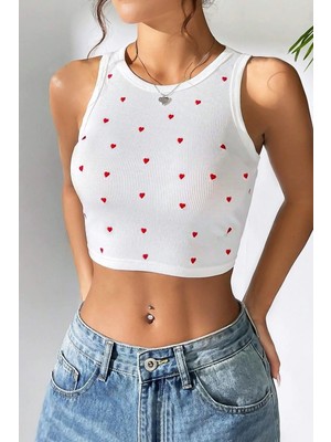 Bella Notte Mini Kalp Baskılı Model Crop