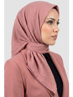 Hadiora Kadın Somon Deluxe Bambu Crush Eşarp