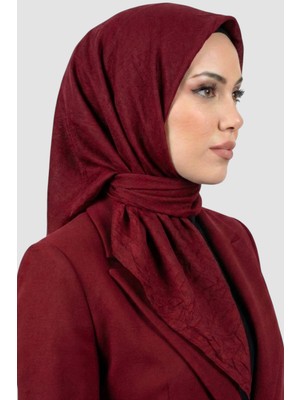 Hadiora Kadın Bordo Deluxe Bambu Crush Eşarp