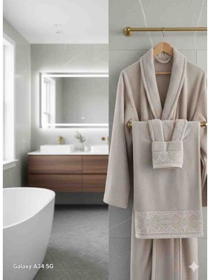 Belinis “%100 Pamuk Bornoz + Havlu | Kadın Erkek, Yumuşak, YÜKSEK  SU Emici, Lüks,otel,spa,kalitesi,hediyelik Set.
