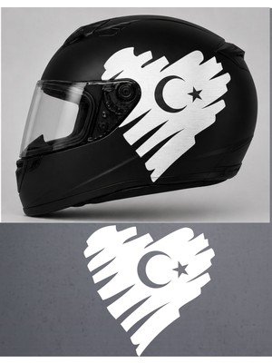 Sticker Usta Kalp Şeklinde Türk Bayrağı Sticker Araba Oto Motosiklet Karavan Sticker 00202