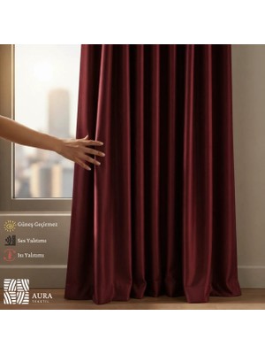 Fluiana Bordo Blackout Perde| Işık Geçirmez Perde |karartma Perde | Güneşlik Perde | Güneş Geçirmez Perde