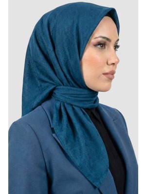 Hadiora Kadın Mavi Deluxe Bambu Crush Eşarp