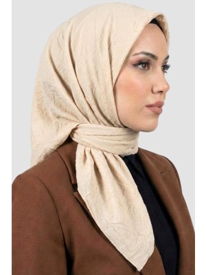 Hadiora Kadın Bej Deluxe Bambu Crush Eşarp