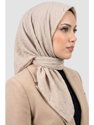 Hadiora Kadın Krem Deluxe Bambu Crush Eşarp
