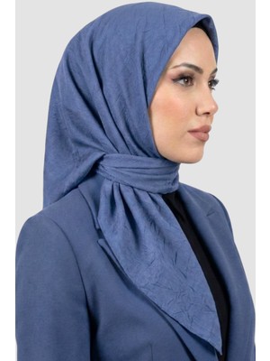 Hadiora Kadın Mavi Deluxe Bambu Crush Eşarp