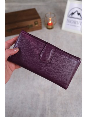 Norvi Leather Kadın Hakiki Deri Bol Kartlıklı Bozuk Para Gözlü Cüzdan 1228