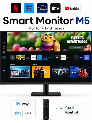 Samsung 27 Inç 60 Hz 4 Ms Full Hd Monitör Akıllı Tv Uygulamalı Wi-Fi Bluetooth Bağlantılı Hoparlörlü LED Ekran 1920 x 1080 Çözünürlük