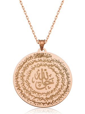 Blackcraft Zarif Küçük Boy Mühür Motifli Rose Kolye