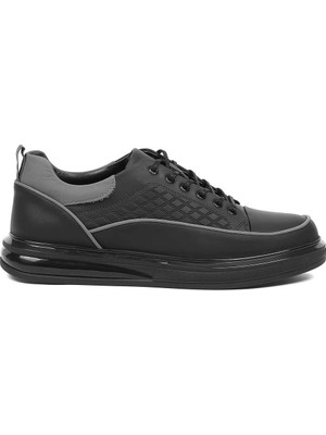 Celal Gültekin Erkek Siyah Mat Deri Sneaker