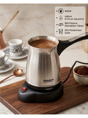 Haus Katlanabilir Elektrikli Cezve 304 Paslanmaz Çelik Kahve Makinesi