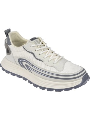 Voyager Bağcıklı Anorak Erkek Spor Ayakkabı Sneaker VOY-274   Krem