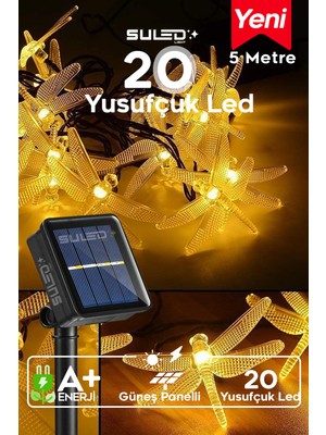 Suled Yusufçuk LED Işıklar 5 Metre Solar Enerjili Bahçe Aydınlatması LED Işık Gün Işığı Dekoratif LED