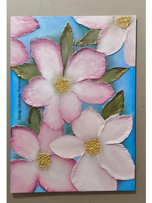Serap İskender Painting Gökyüzü Çiçekleri Tablo(Textüre Epoksi)